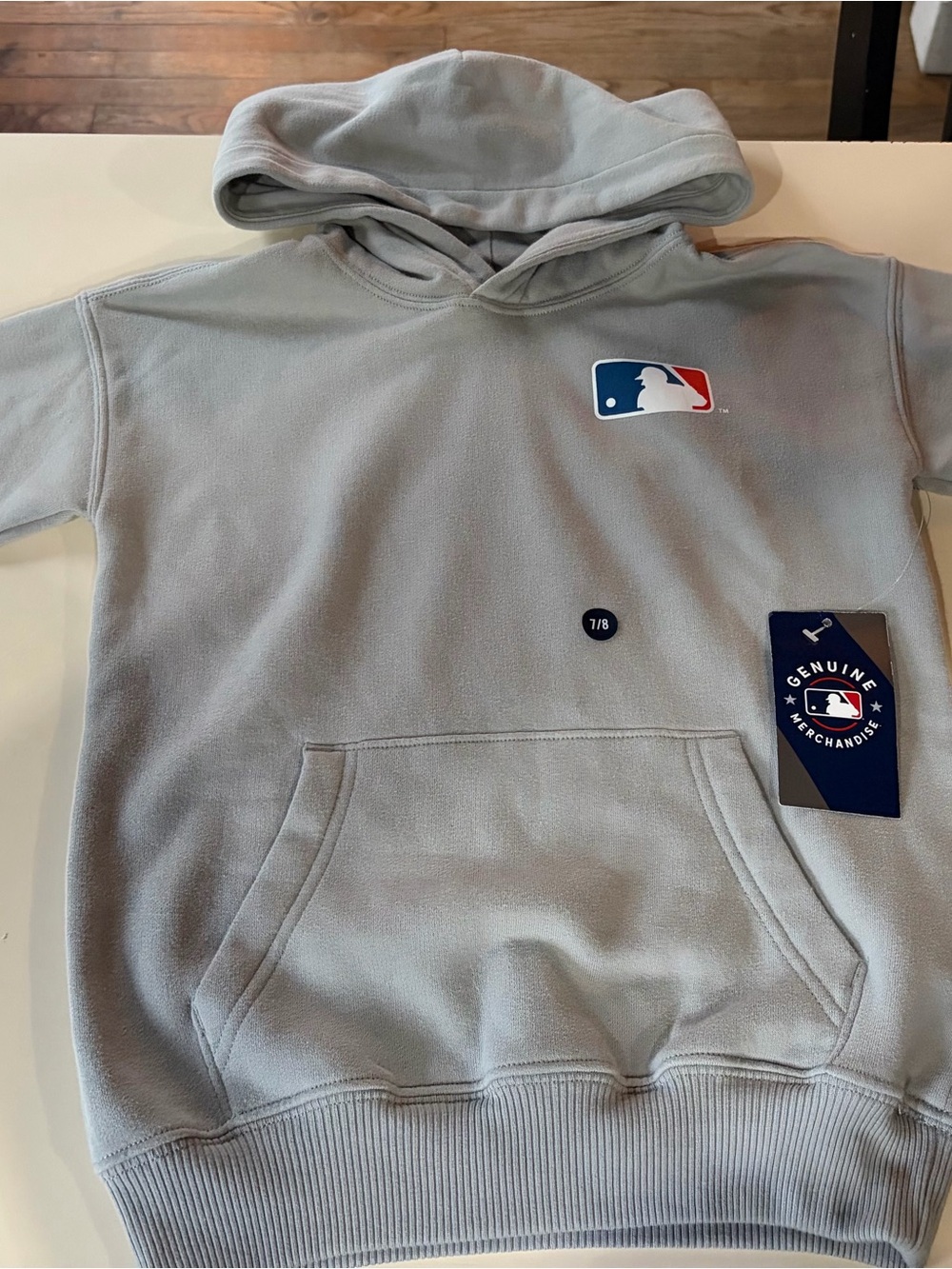 MLB Kids Light Gray Pullover Hoodie with Logo